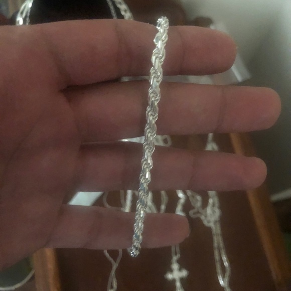 24” 4.5mm Diamond Cut Sterling Silver Rope Chain - Picture 6 of 15